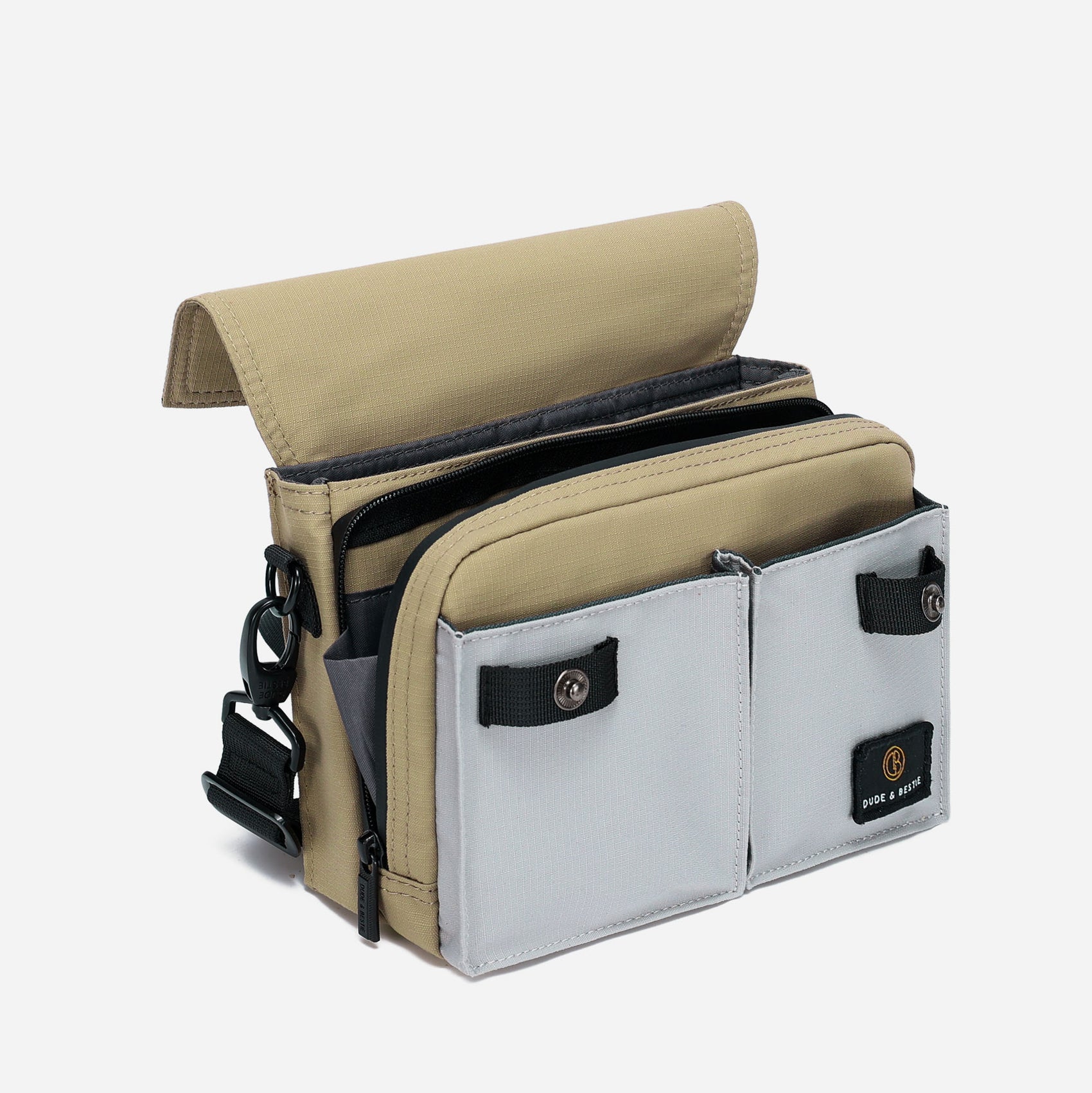 Wander Crossbody Bag (Khaki/Light Gray)