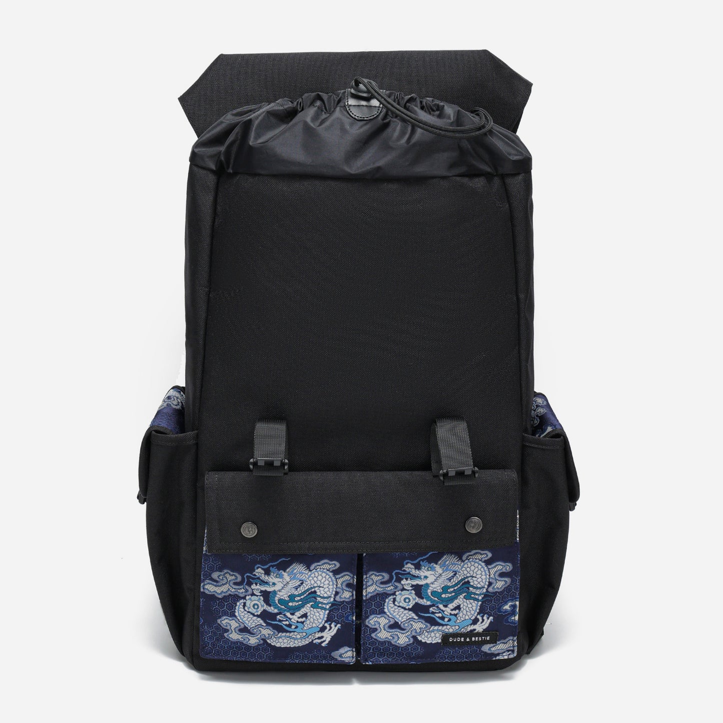Dude & Bestie Predatir Backpack with Nishijin'ori in Ganryu Dragon Pattern compartment