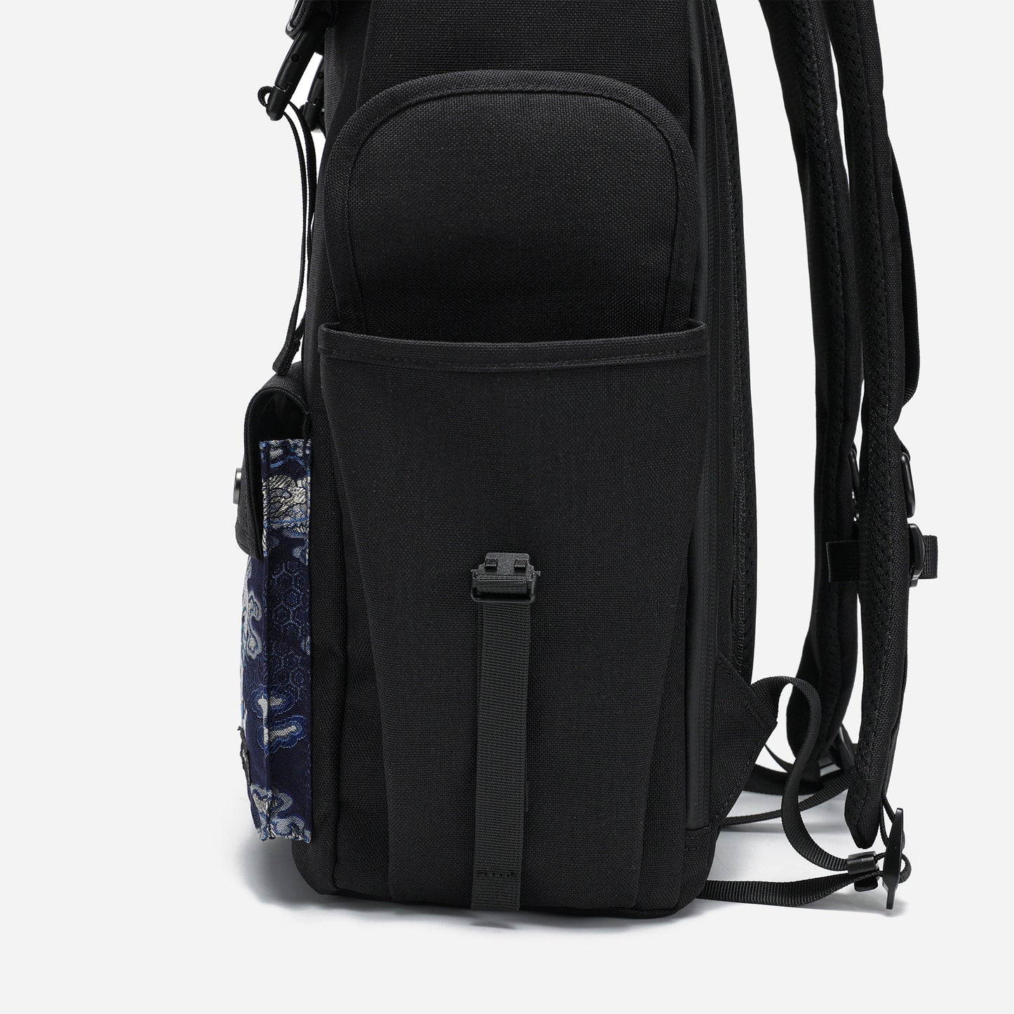 Dude & Bestie Predatir Backpack with Nishijin'ori in Ganryu Dragon Pattern side pocket detail