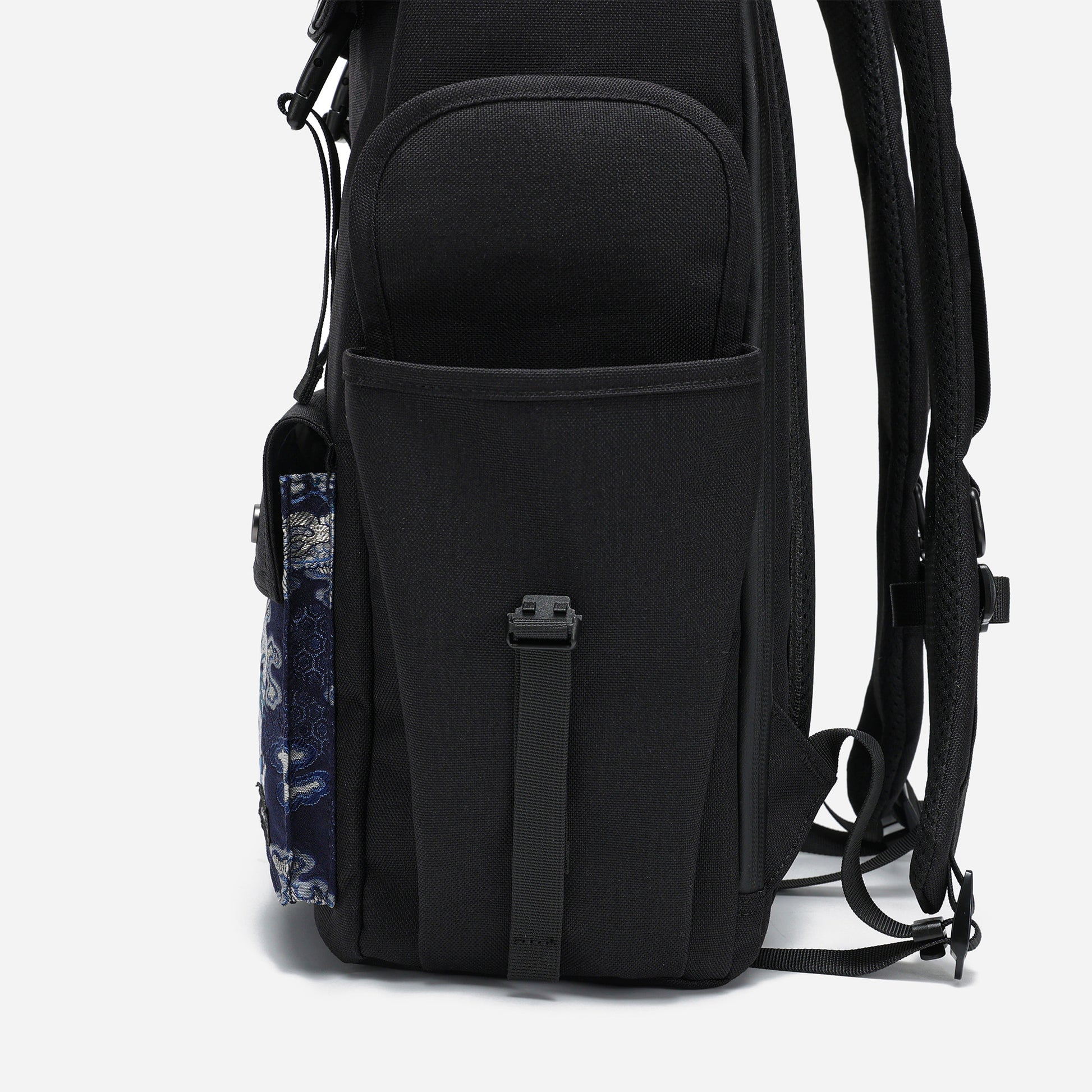 Dude & Bestie Predatir Backpack with Nishijin'ori in Ganryu Dragon Pattern side pocket detail