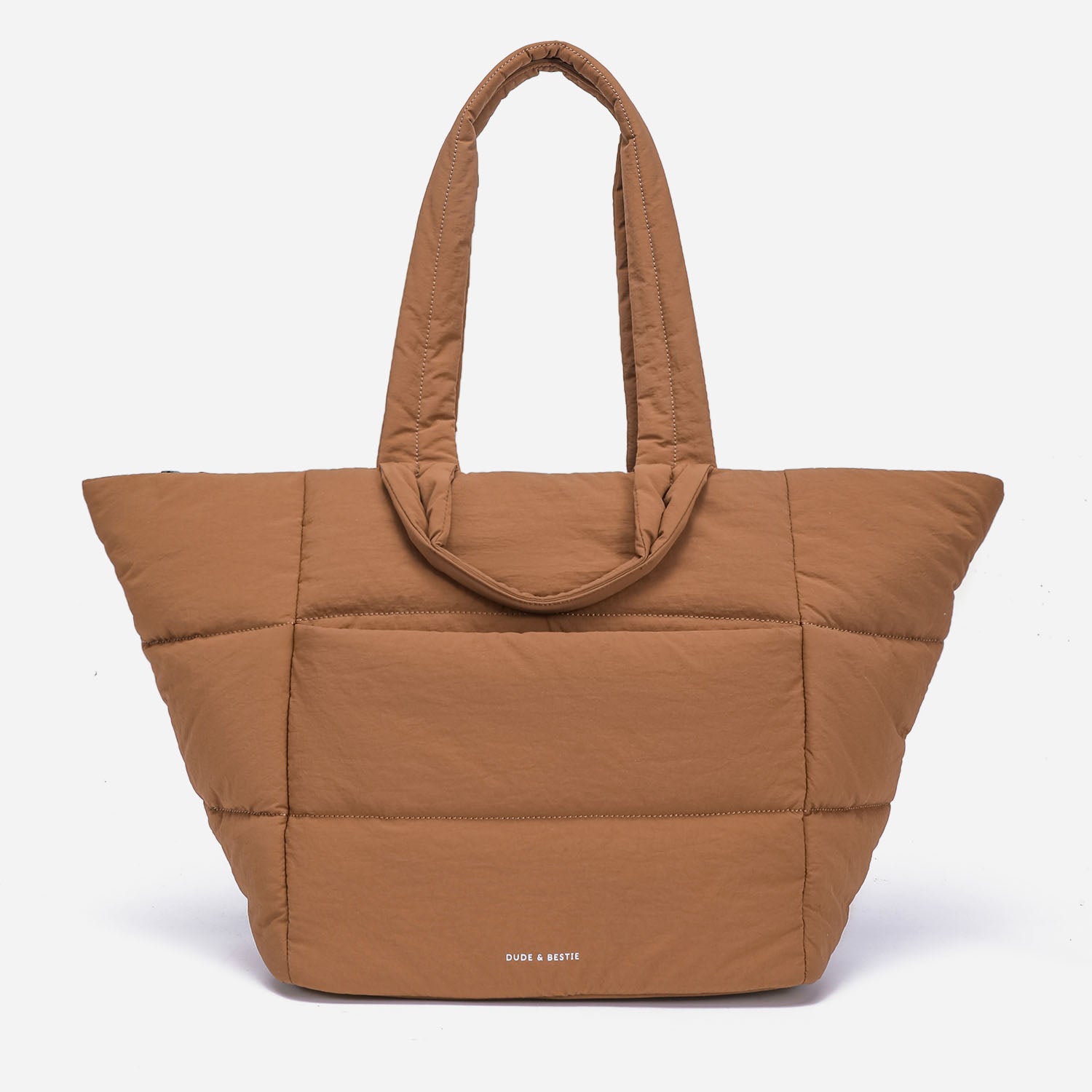 Puff Tote Bag Dude & Bestie (Mocha Brown)