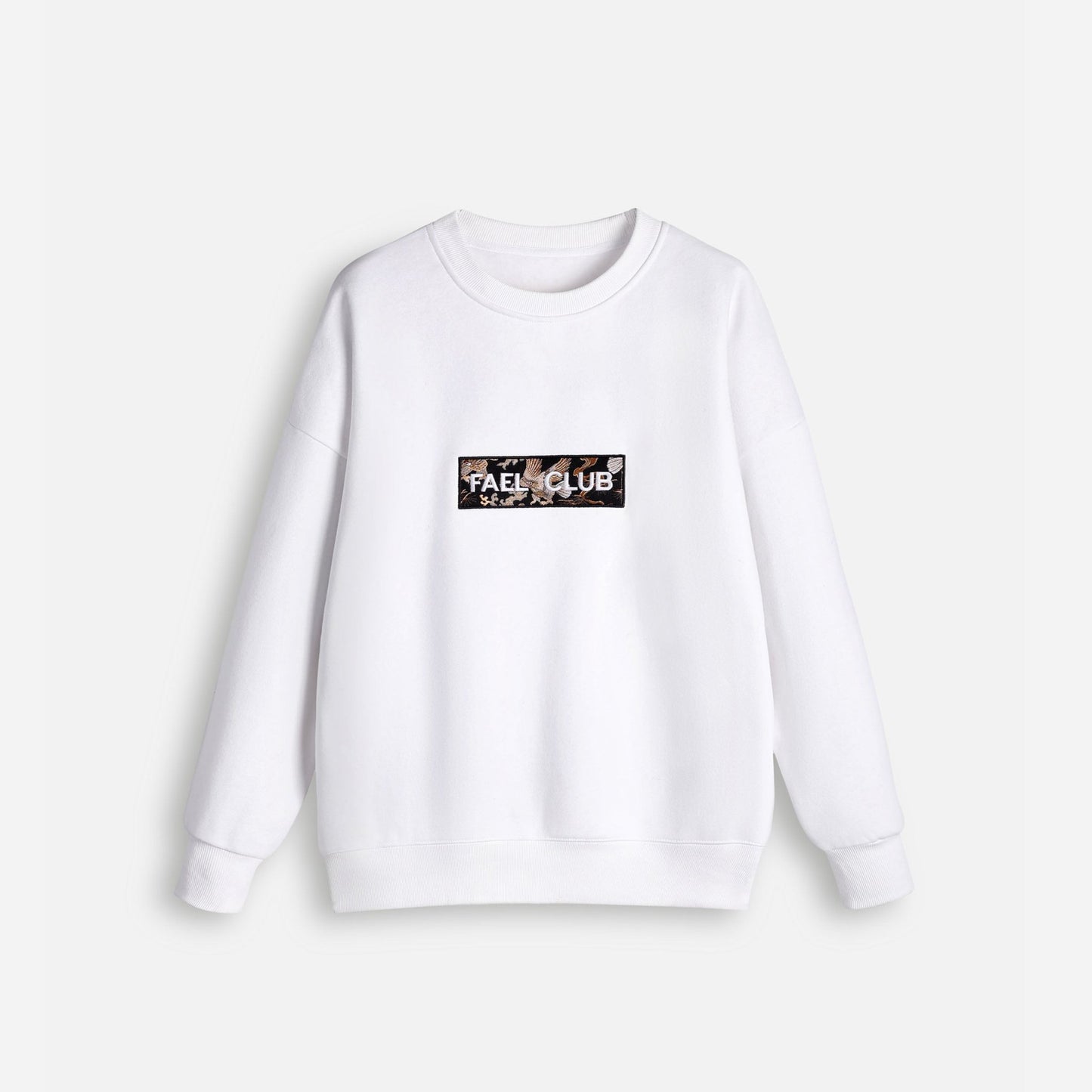 Swathshirt with Box Logo - Majestic Eagle Sweatshirts Dude & Bestie (White)