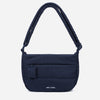 A dark navy blue woven Corduroy Puff shoulder bag by Dude & Bestie Winter 2026