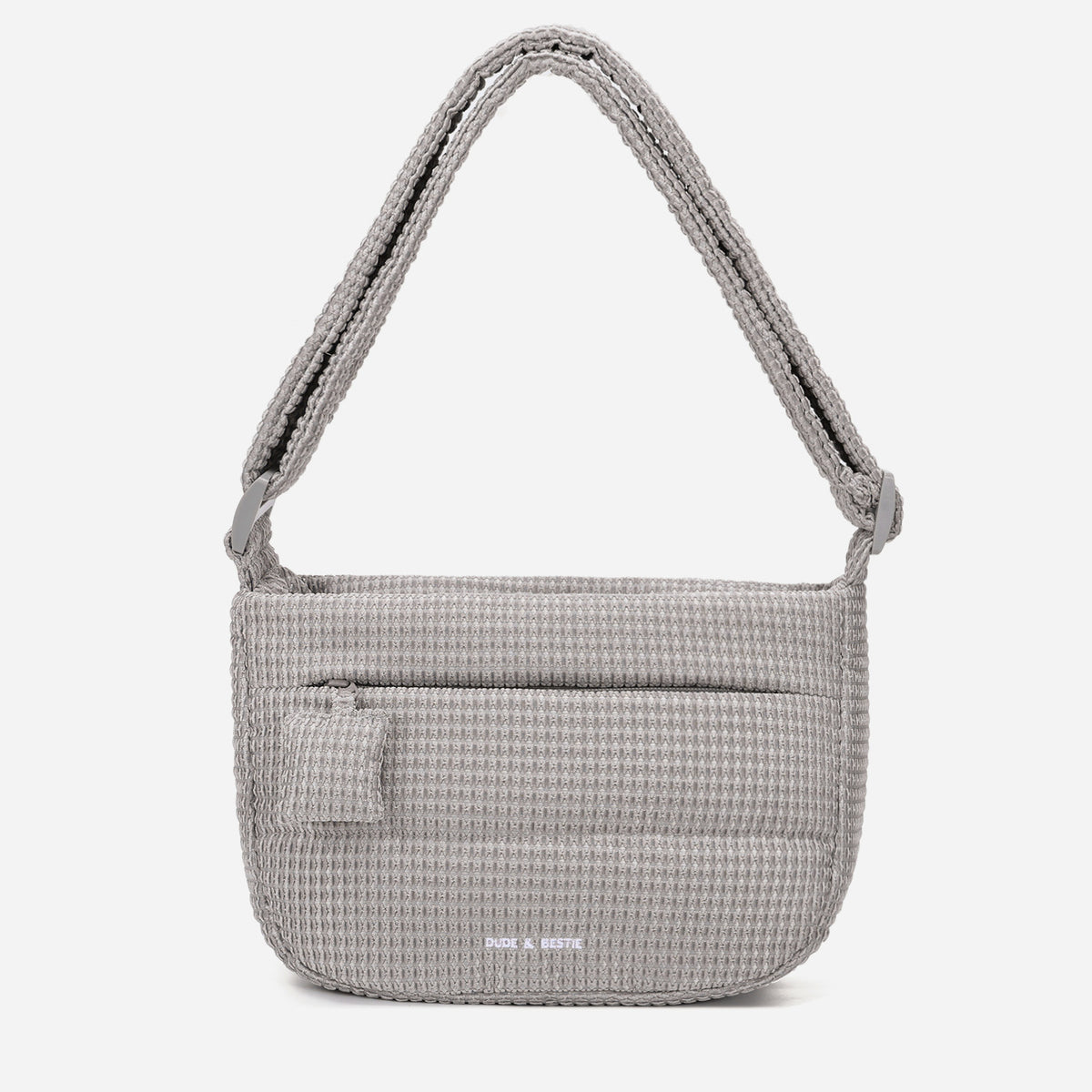 A light gray woven Corduroy Puff shoulder bag by Dude & Bestie Winter2026