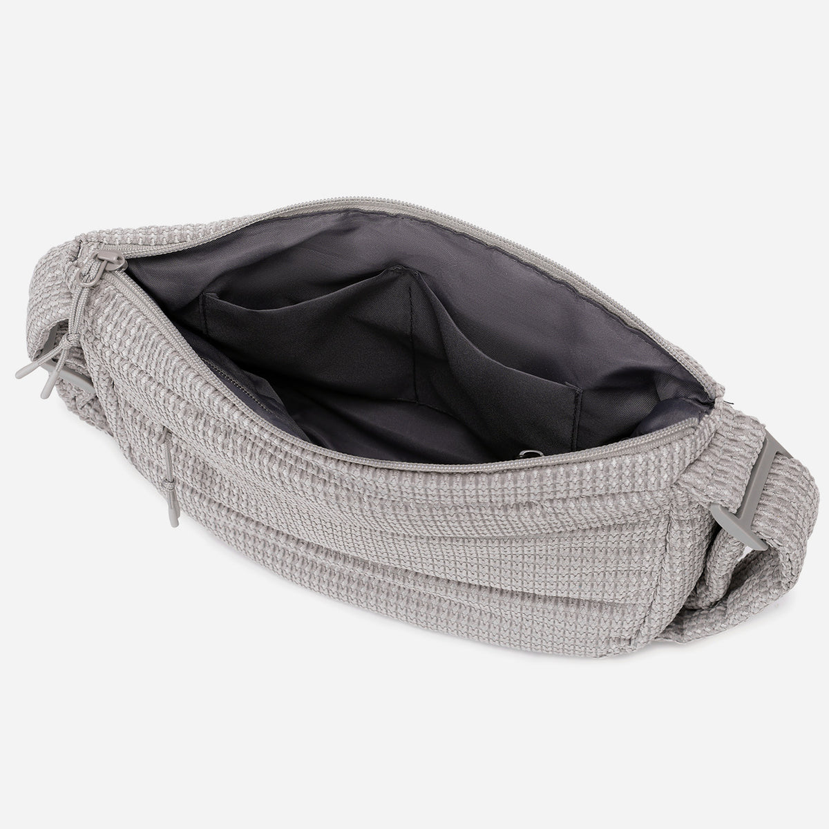 A light gray woven Corduroy Puff shoulder bag by Dude & Bestie Winter2026