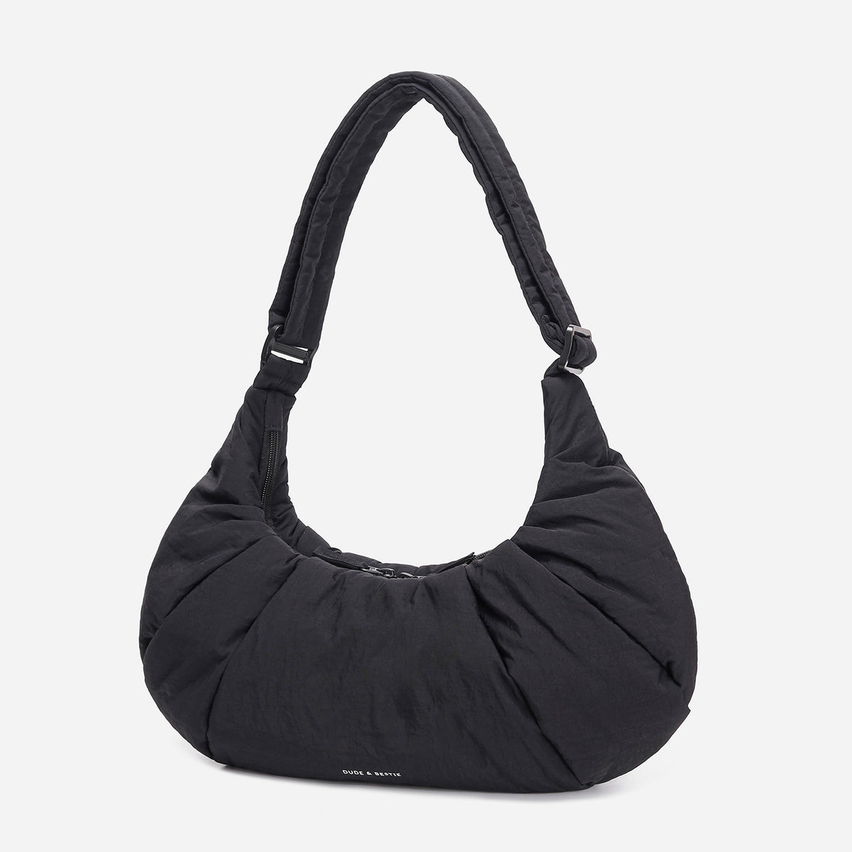 Dude & Bestie Puff Croissant Women Crossbody Shoulder Bag in black