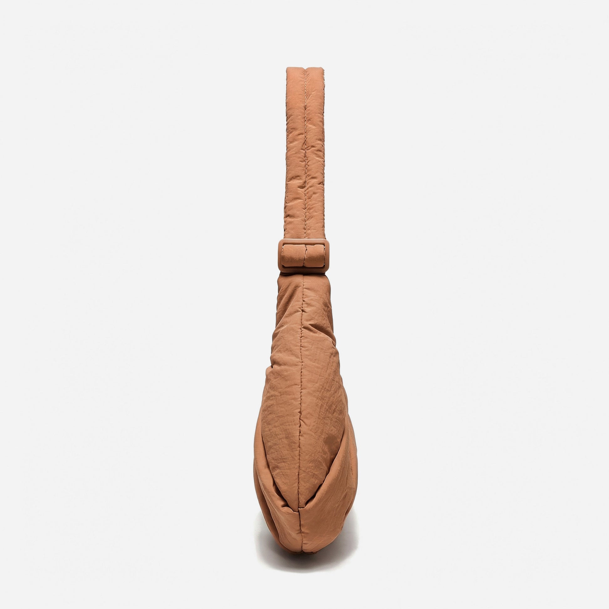 Dude & Bestie Puff Croissant Bag in Mocha Brown, retro earth-tone autumn style bag