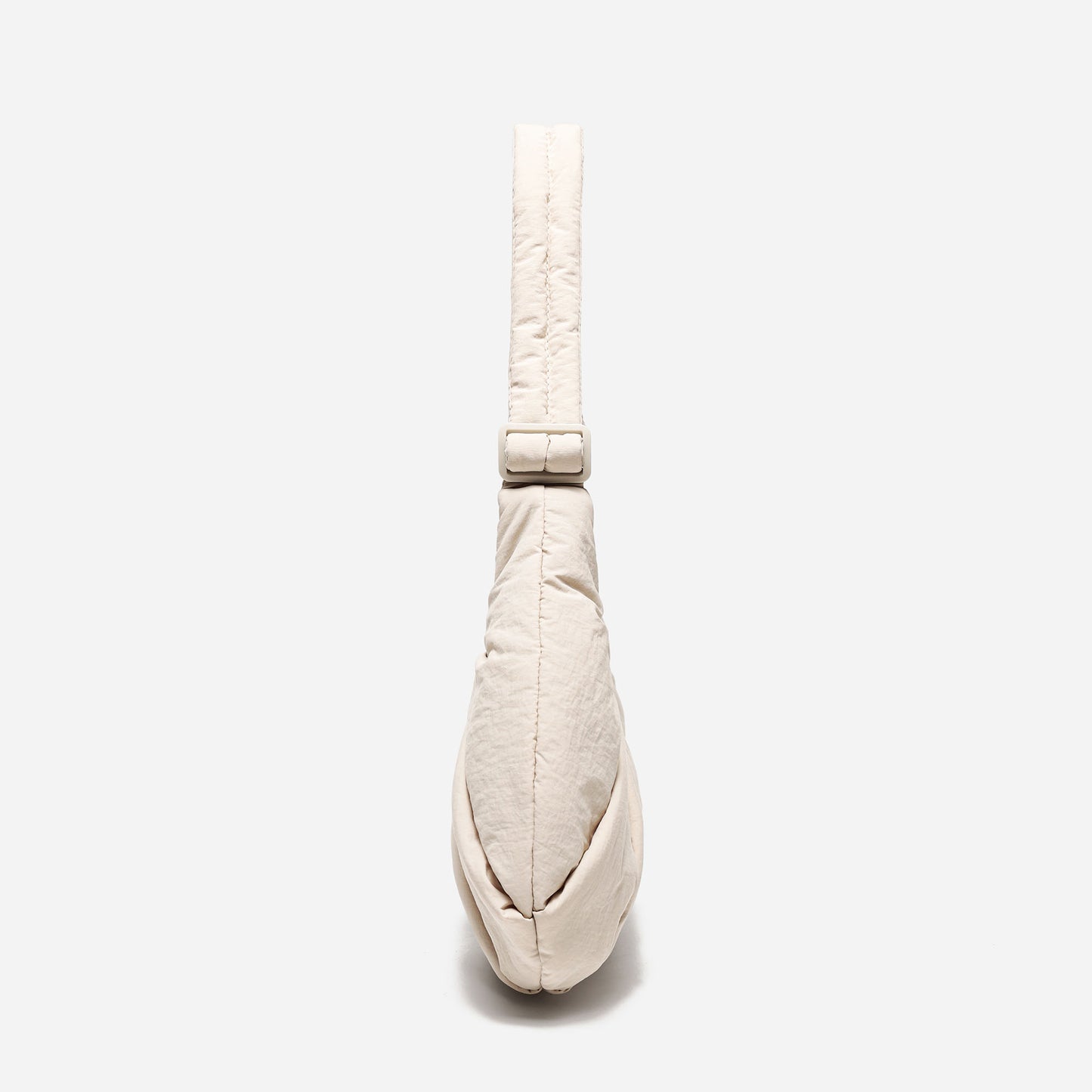 Dude & Bestie Puff Croissant Bag in Milk White, lightweight cloud-shaped shoulder bag