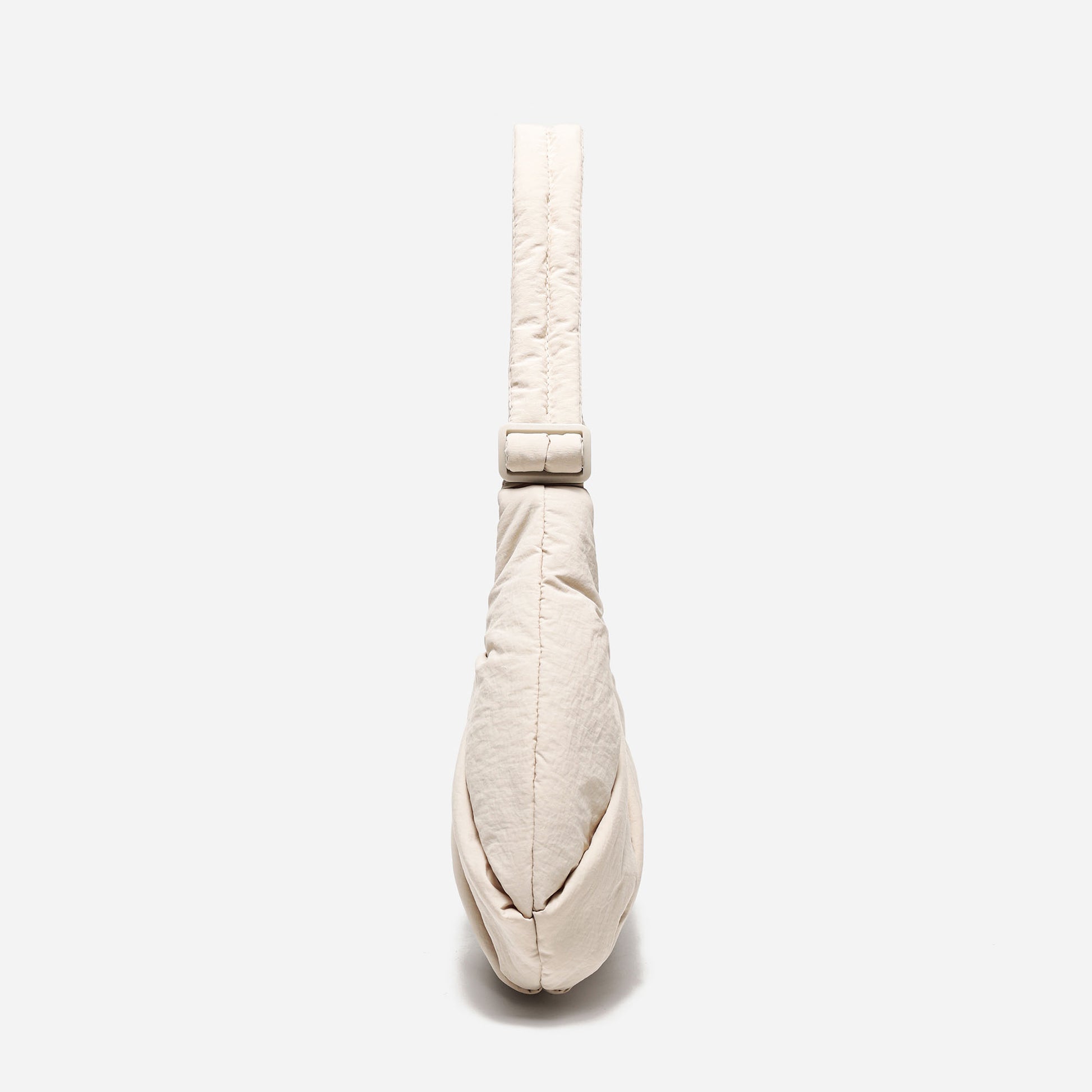 Dude & Bestie Puff Croissant Bag in Milk White, lightweight cloud-shaped shoulder bag
