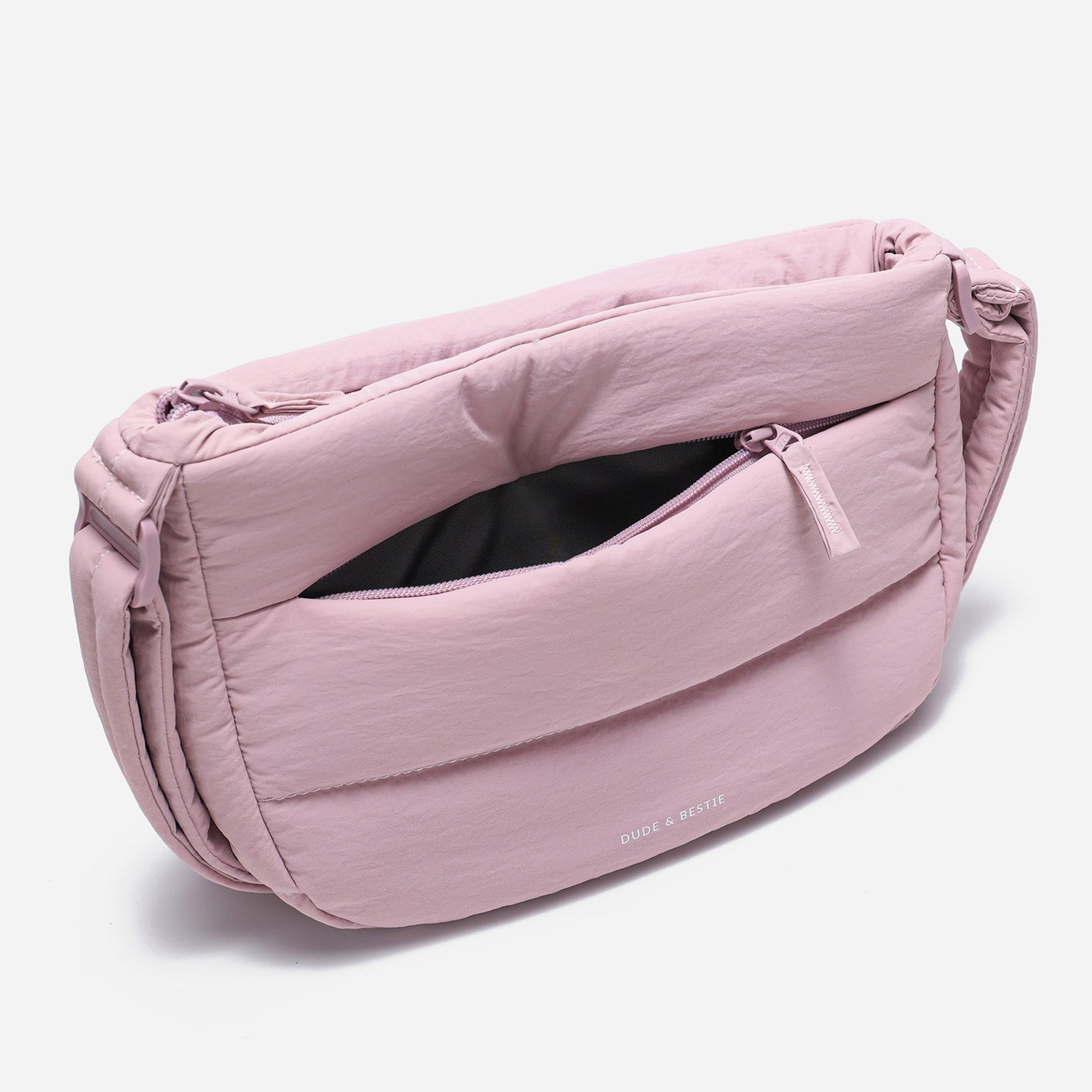 Dude & Bestie Puff Crossbody Bag in Baby Pink