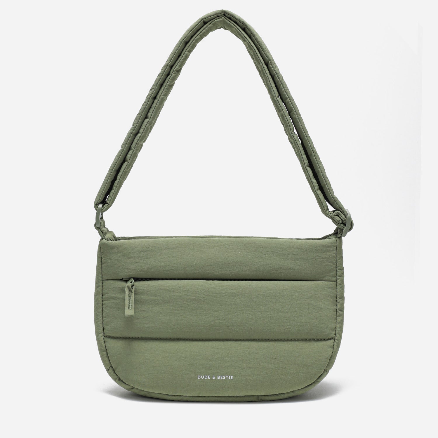 Dude & Bestie Puff Crossbody Bag in Khaki Green