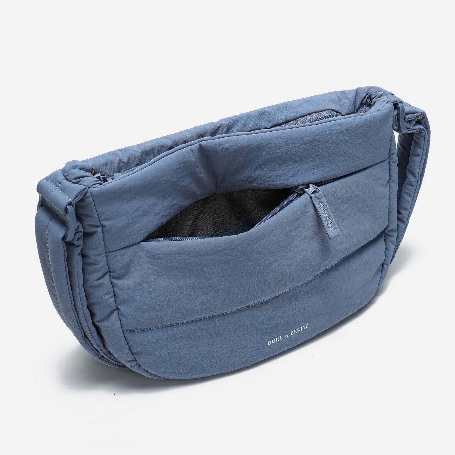 Dude & Bestie Puff Crossbody Bag in Slate Blue
