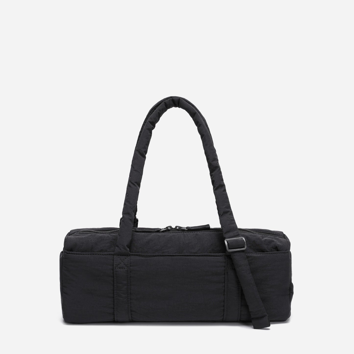 Dude & Bestie Puff Roll Baguette Bag in Black Color