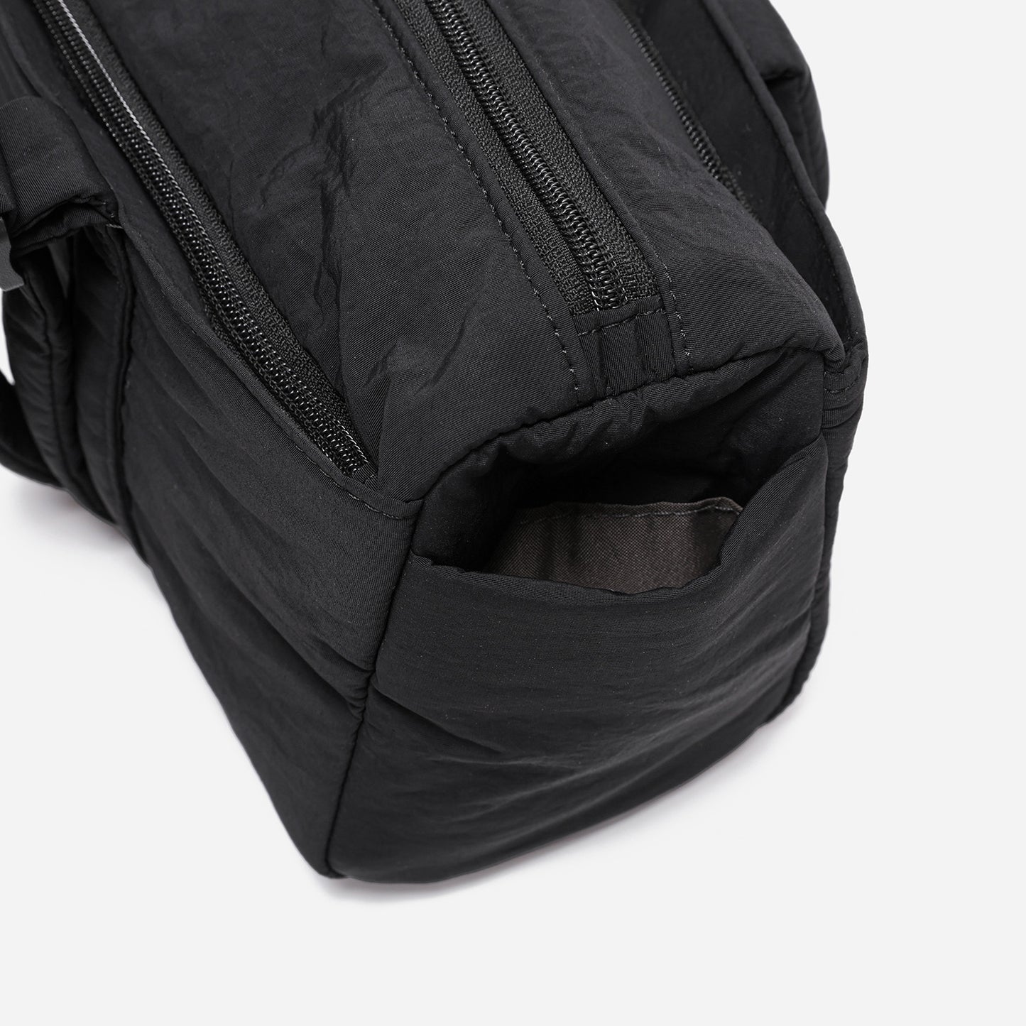 Dude & Bestie Puff Roll Baguette Bag in Black Color