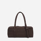 Dude & Bestie Puff Roll Baguette Bag in Choco Brown Color