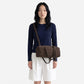 Dude & Bestie Puff Roll Baguette Bag in Choco Brown Color