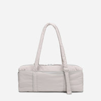 Dude & Bestie Puff Roll Baguette Bag in Light Gray Color