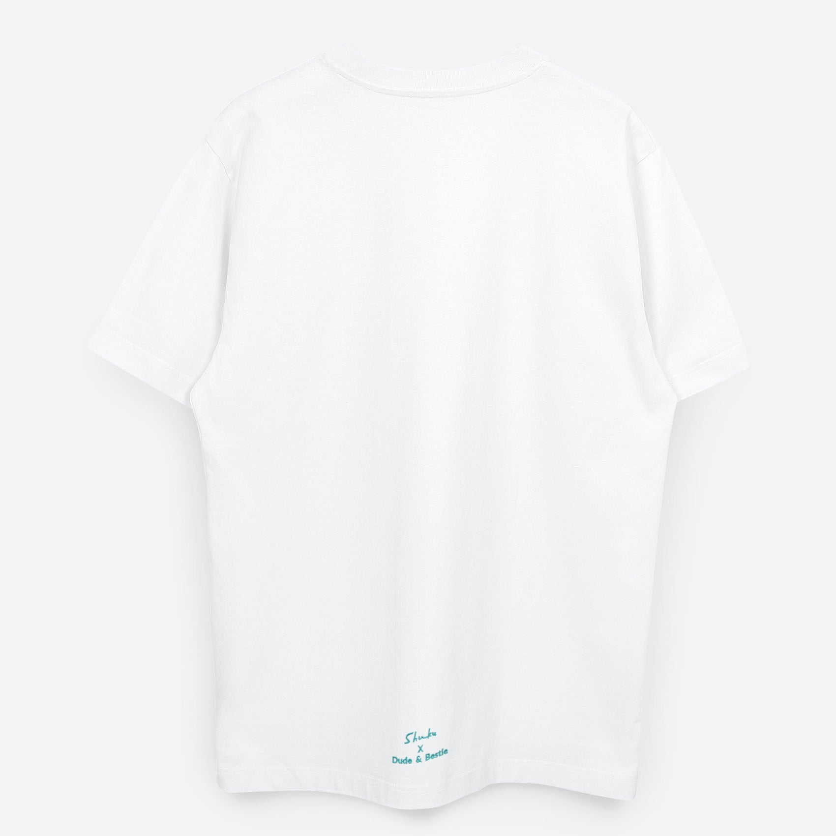 Dude & Bestie x Shuku Gotcha Embroidery  T-Shirt White Color