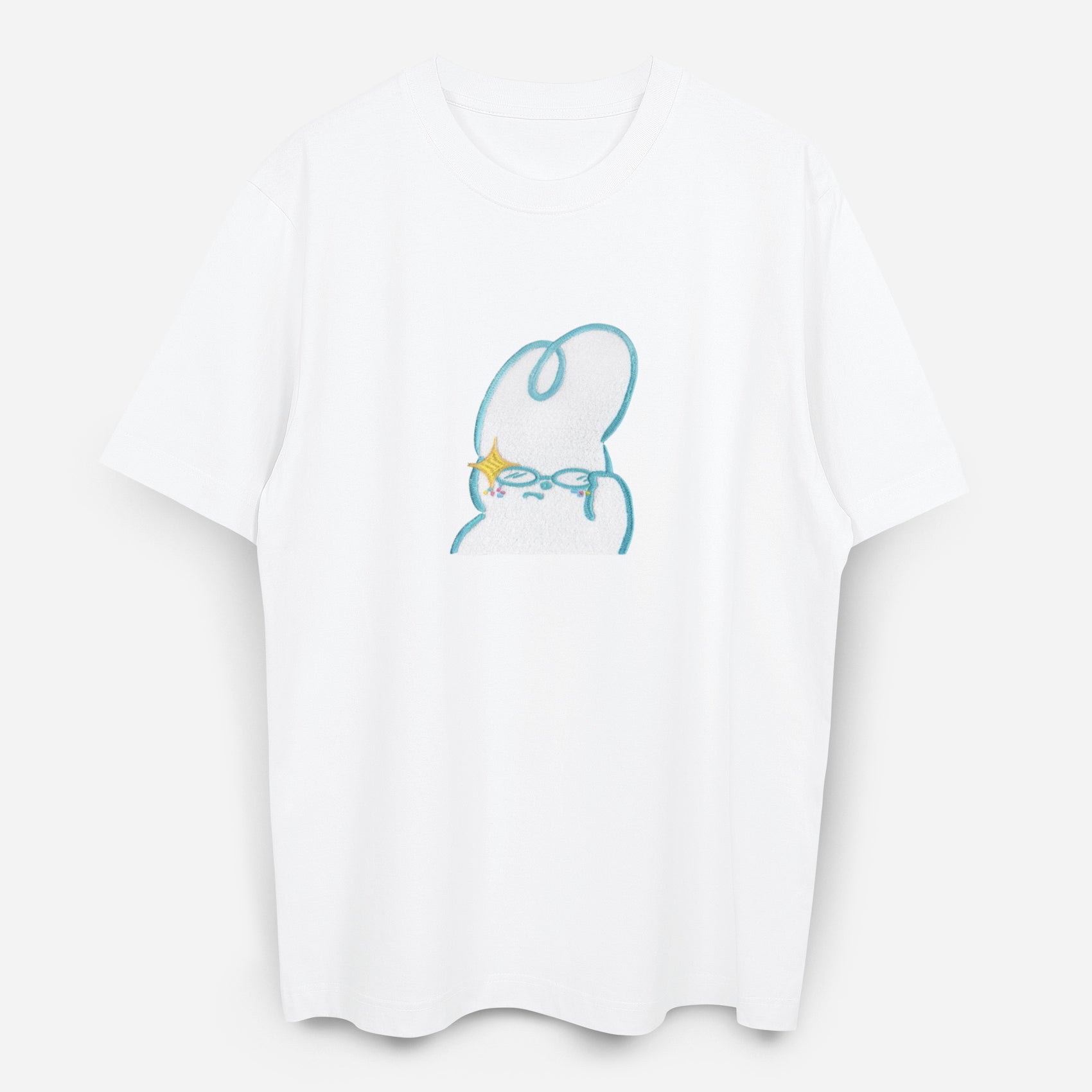 Dude & Bestie x Shuku Gotcha Embroidery  T-Shirt White Color