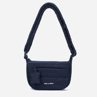 A Dark Navy woven corduroy shoulder bag by Dude & Bestie Winter 2026 Series