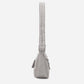 A light dove gray woven corduroy shoulder bag by Dude & Bestie Winter 2026 Series
