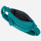 A teal woven corduroy shoulder bag by Dude & Bestie Winter 2026 Series