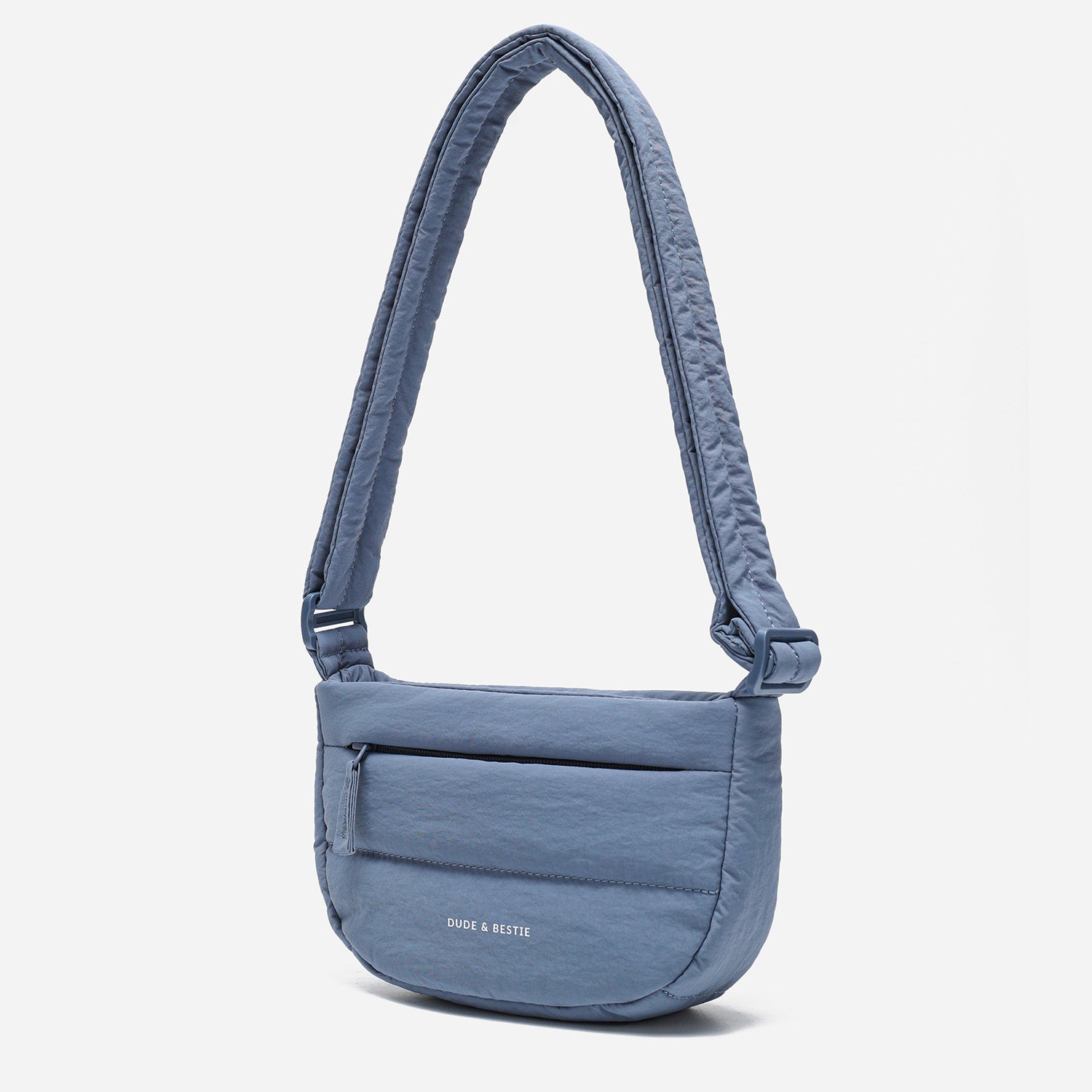 Dude & Bestie Small Puff Crossbody Bag in Slate Blue