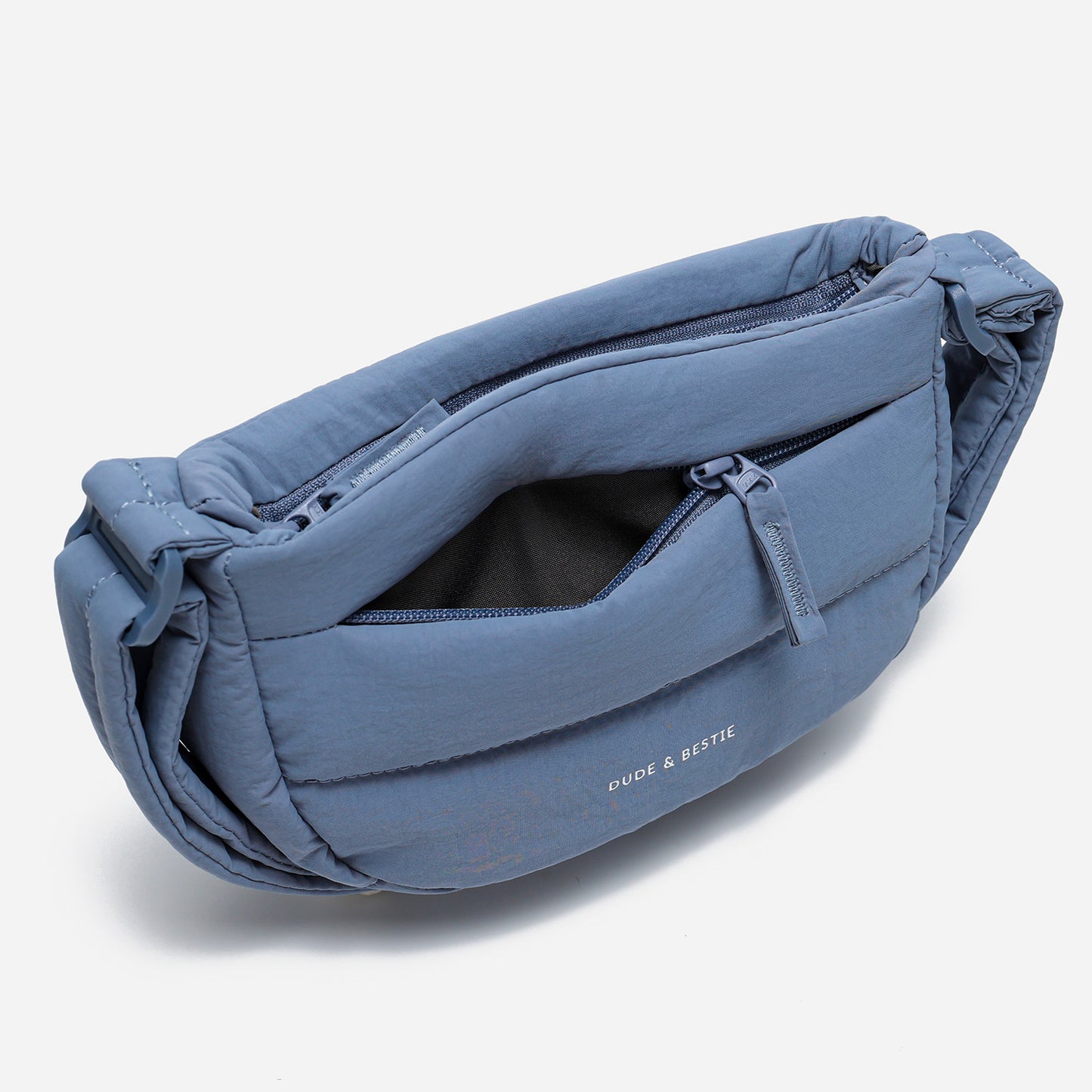 Dude & Bestie Small Puff Crossbody Bag in Slate Blue