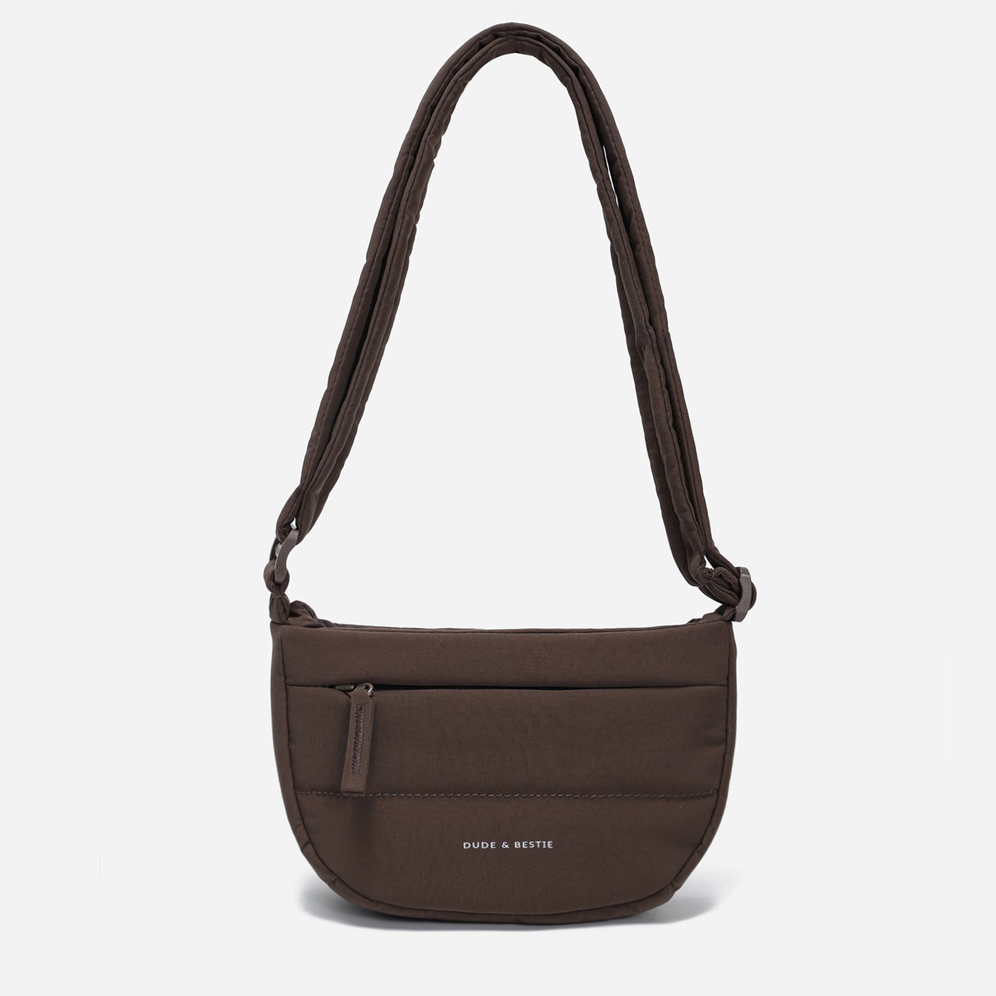 Dude & Bestie Small Puff Crossbody Bag in Chocolate Brown Color