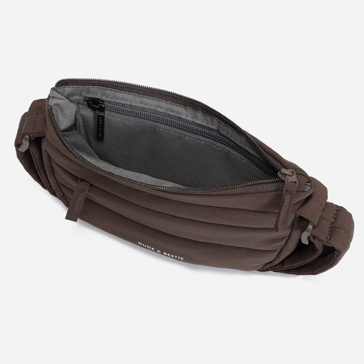 Dude & Bestie Small Puff Crossbody Bag in Chocolate Brown Color