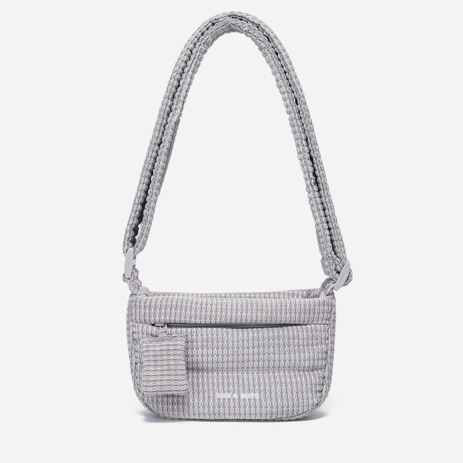 Small Puff Corduroy Crossbody Bag (Dove Gray)