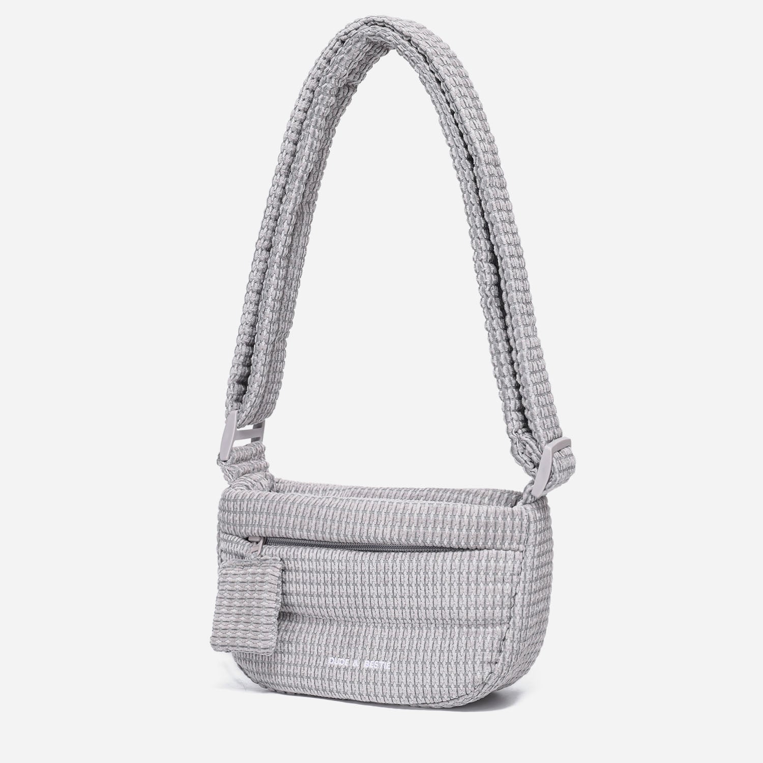 Small Puff Corduroy Crossbody Bag (Dove Gray)