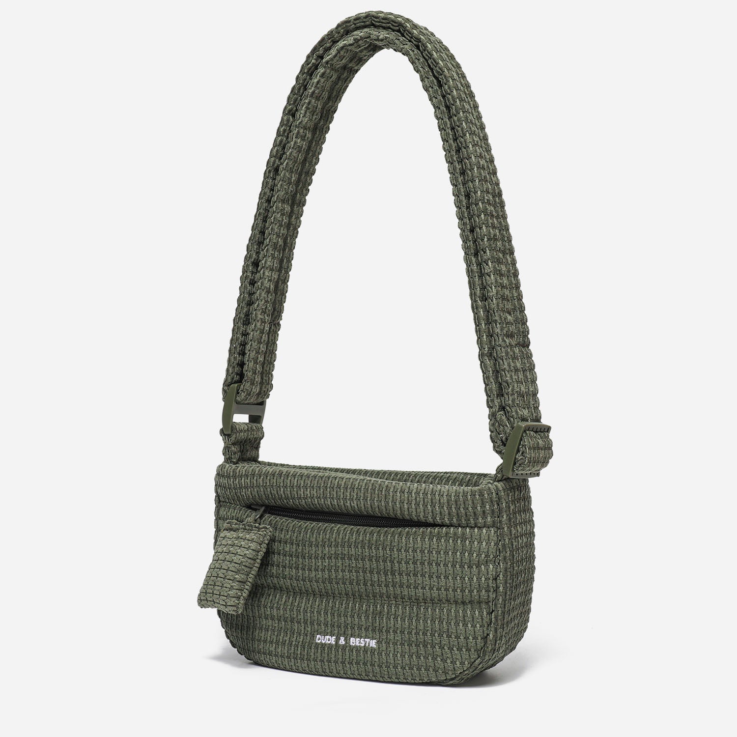 Small Puff Corduroy Crossbody Bag (Moss Green)