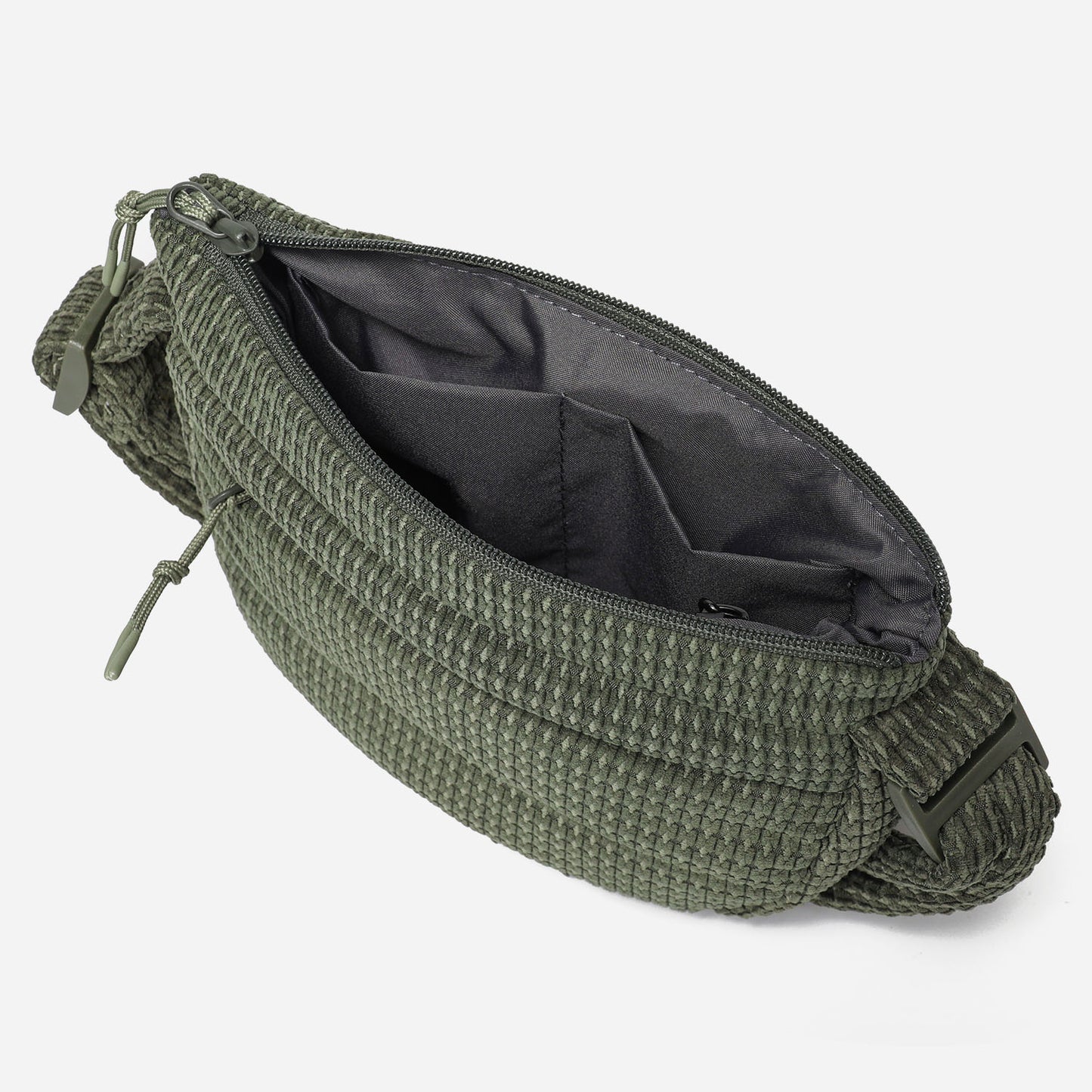 Small Puff Corduroy Crossbody Bag (Moss Green)