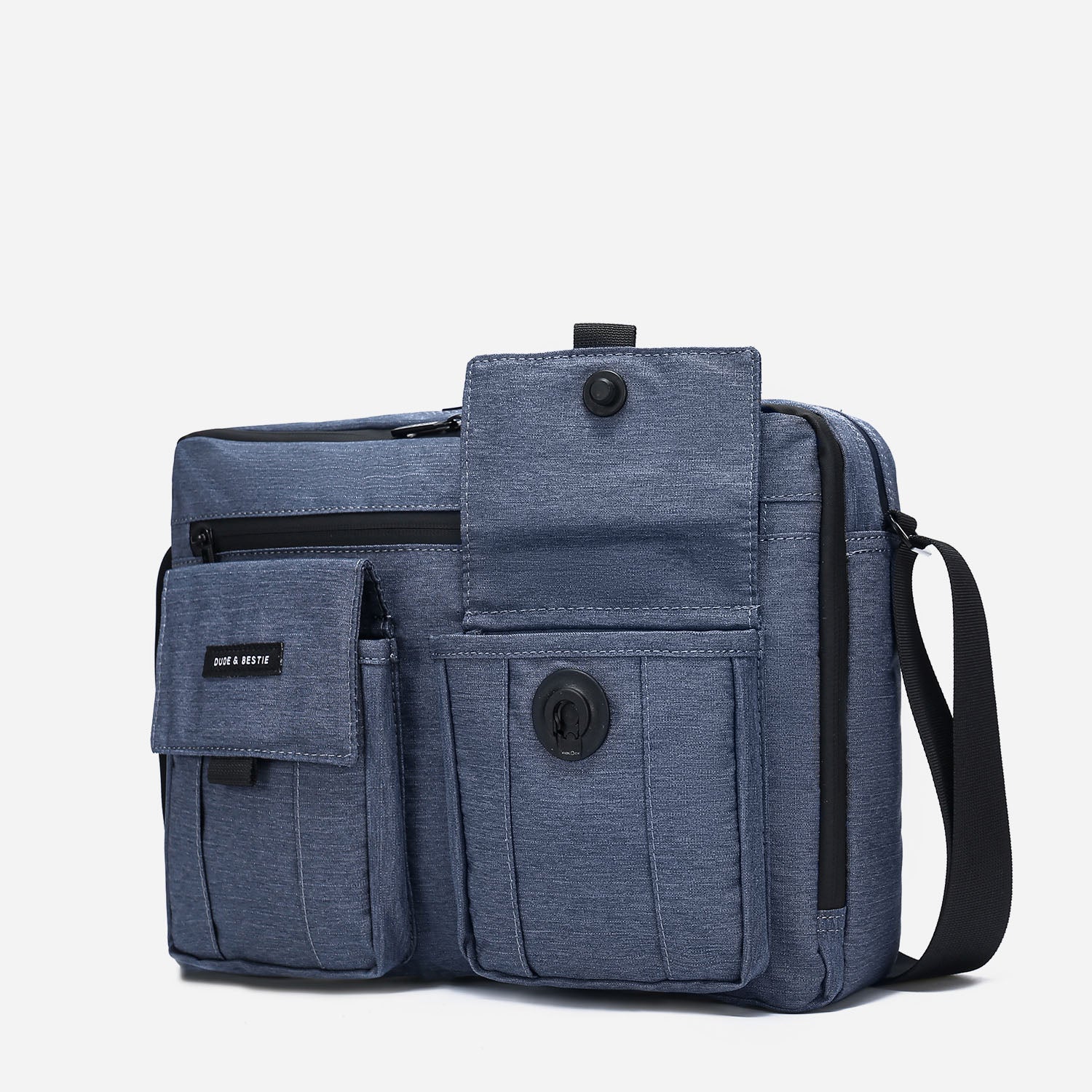 Roman Crossbody Bag (Dark Pale Blue)