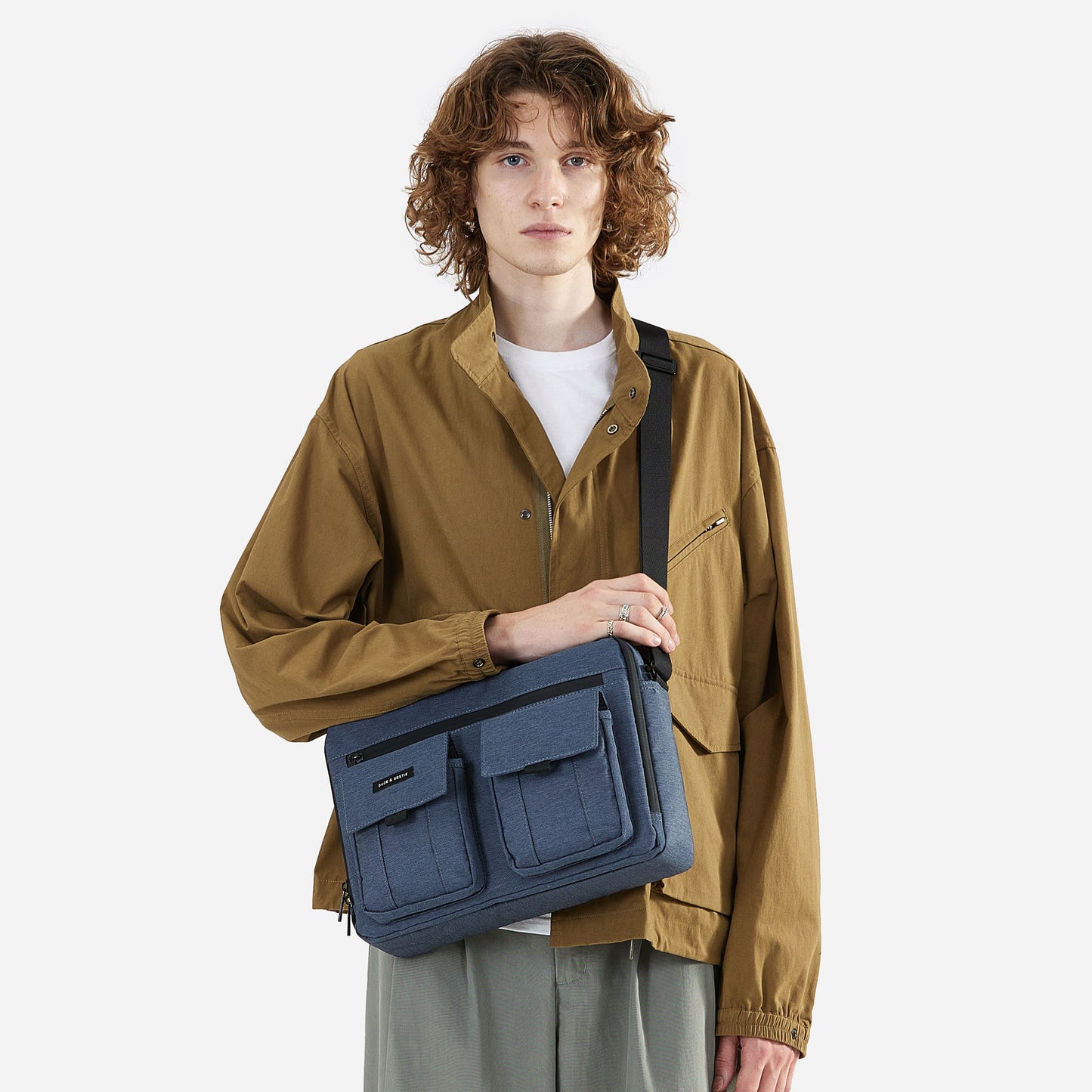 Roman Crossbody Bag (Dark Pale Blue)